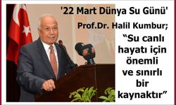 Kumbur, “Su canlı hayatı için önemli ve sınırlı bir kaynaktır.
