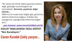 KIZILAY TABELASINDA YAZILI AİDİYET “Ben Buradayım.”