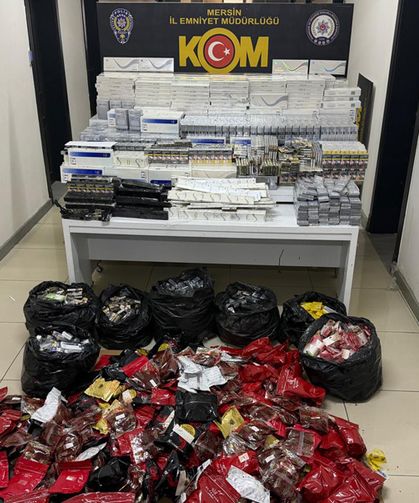 Mersin Polisinden Kaçak Sigara Ve Makaron Operasyonu: 8 Şüpheli Şahıs Yakalandı