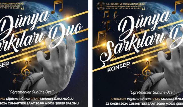 Öğretmenler Günü'ne “Dünya Şarkıları Duo” Konseri